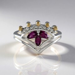 Anello in argento con Rodolite (Granulieren)