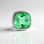 Ciondolo in argento con Quarzo Verde Smeraldo (MONOSONO COLLECTION)