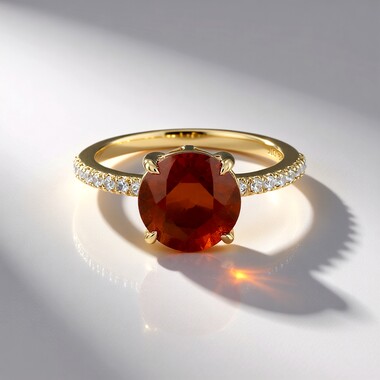 Hessonit-Granat-Goldring