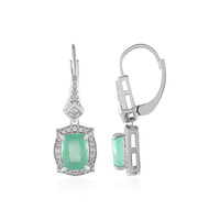 Ethiopian Emerald Silver Earrings