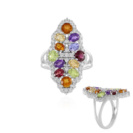 Zilveren ring met amethisten