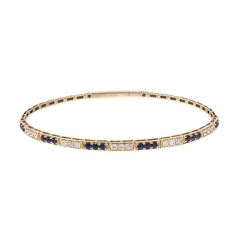 Bracciale in oro con zaffiro blu di Ceylon, Sri Lanka 0,64ct