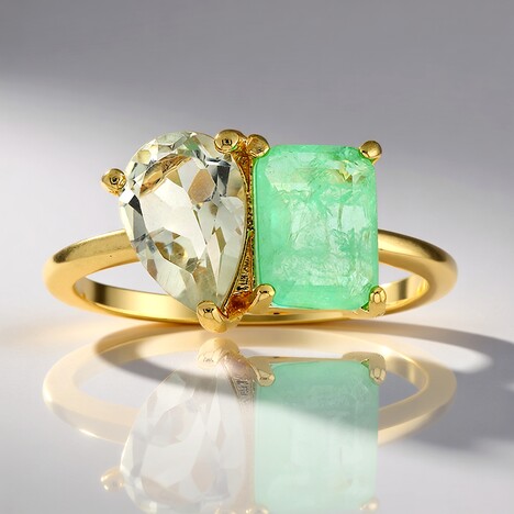 Anello in argento con Ametista Verde