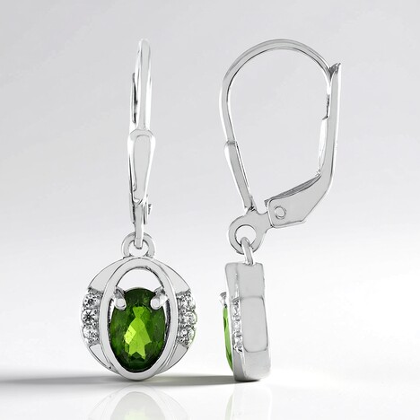 Orecchini in argento con Diopside Russo