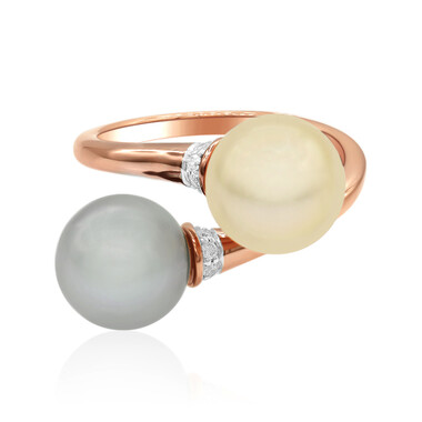Anello in oro con Perla Dorata dei Mari del Sud (TPC)