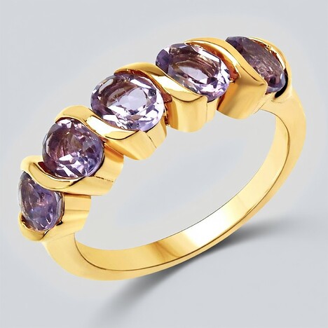 Bague en argent et Améthyste Rose de France
