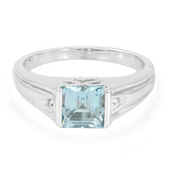 Anillo en plata con Topacio azul cielo