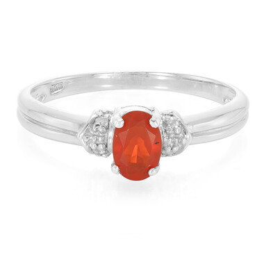Bague en argent et Opale de Feu de Salamanque