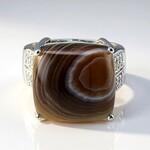 Anello in argento con Agata Botswana