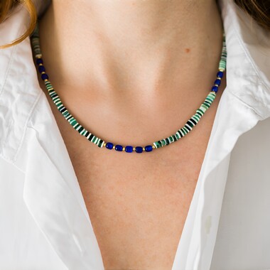Collar en plata con Cianita de Nepal (Riya)