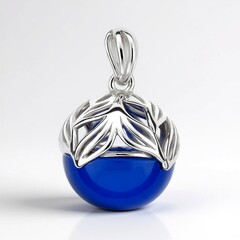 Ciondolo in argento con Ambra Blu Colombiana