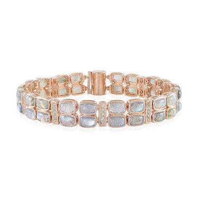Zilveren armband met Groene Minary Labradorieten (KM by Juwelo)