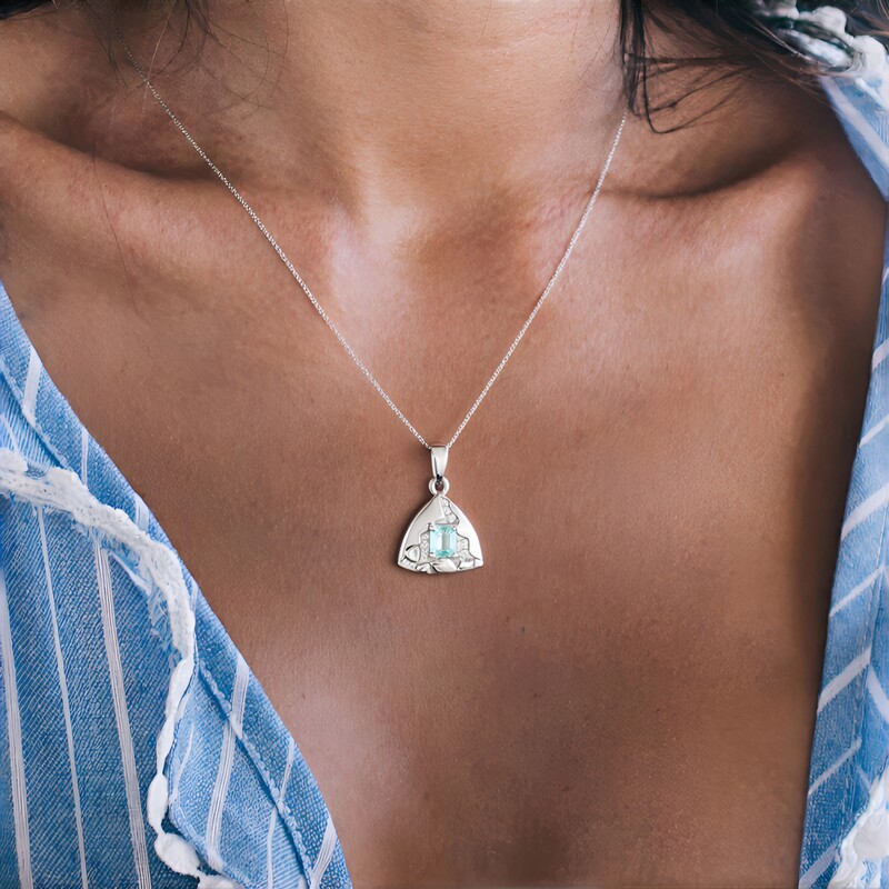 Ciondolo in argento con Smeraldo Color Paraiba (SAELOCANA)