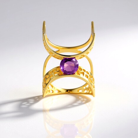 Anello in argento con Ametista Siberiana (de Melo Essence)