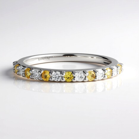 Bague en argent et Saphir jaune