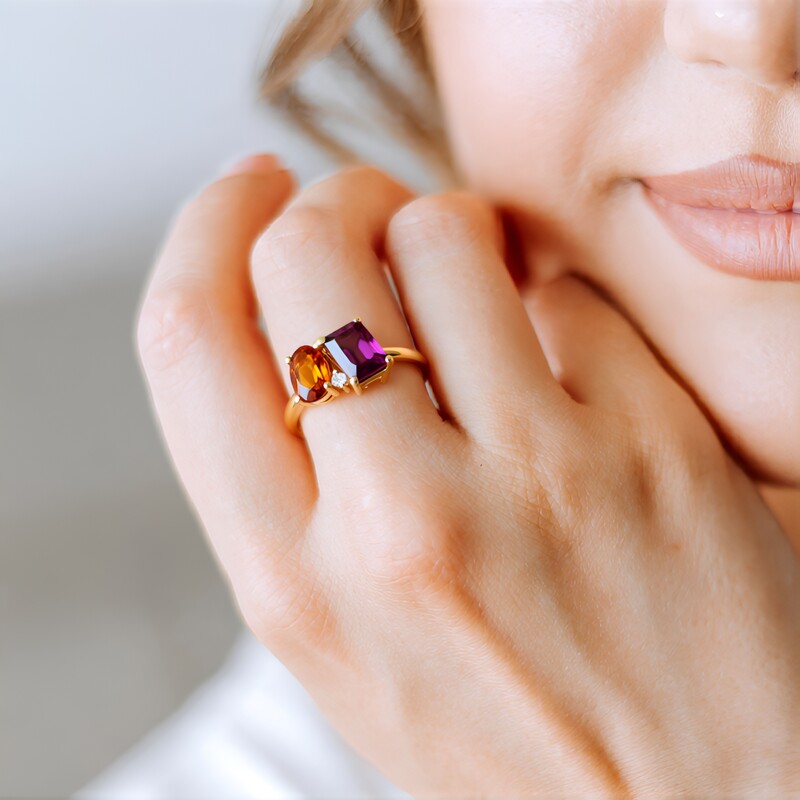 Gouden ring met een citrien
