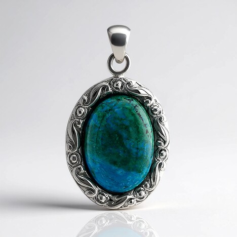 Pendentif en argent et Chrysocolle (Art of Nature)