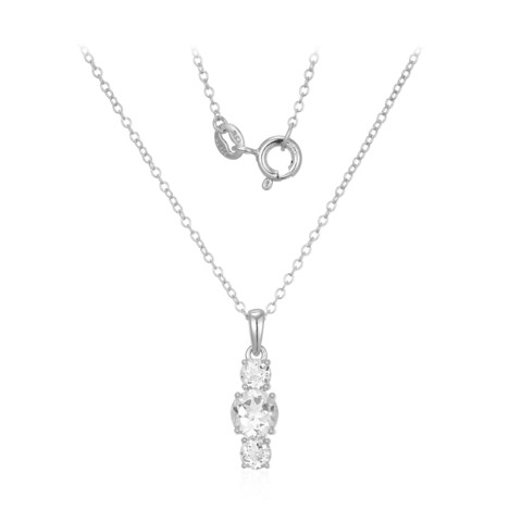 Collier en argent et Topaze blanche