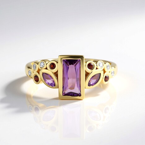 Anello in argento con Ametista Zambiana