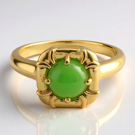 Anello in argento con Crisoprasio Imperiale