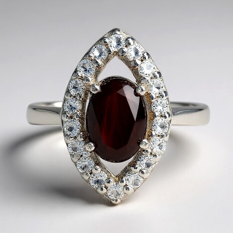 Anello in argento con Occhio di Tigre Rosso