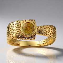 Anello in oro con Sfene (Ornaments by de Melo)