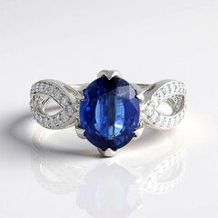 Anello in argento con Cianite del Nepal