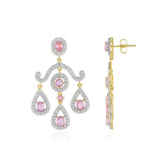 Pinkfarbener Madagaskar-Saphir-Silberohrringe