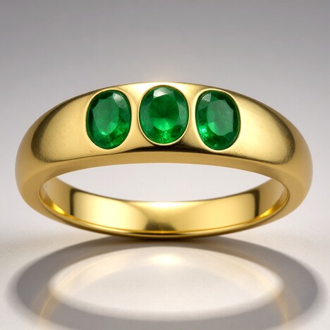 Anello in oro con Smeraldo Brasiliano (CUSTODANA)