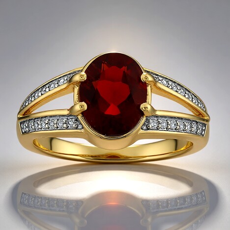 Bague en or et Tibétanite rouge