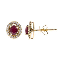Pendientes en oro con Rubí de Mozambique AAA