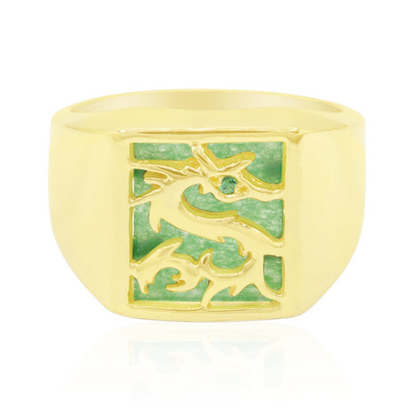 Anello in argento con Giada Verde