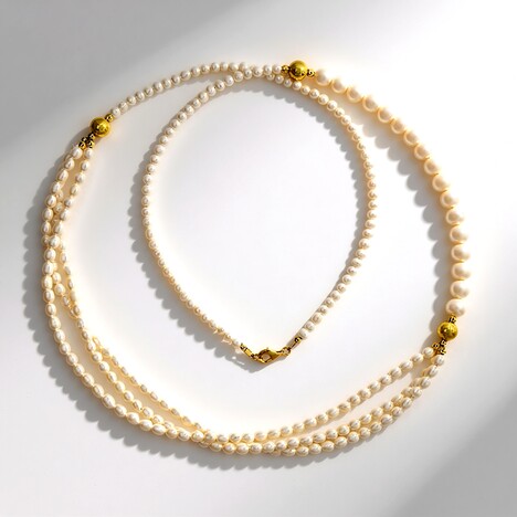 Collana in argento con Perla d'Acqua Dolce Bianca (Riya)