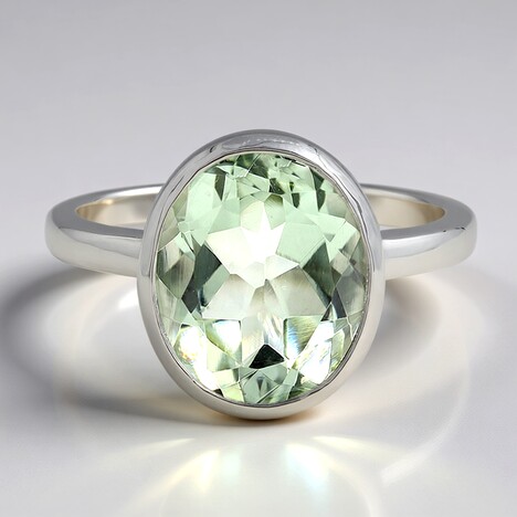Anello in argento con Ametista Verde (MONOSONO COLLECTION)