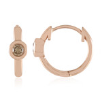 SI2 Champagner-Brillant-Goldohrringe