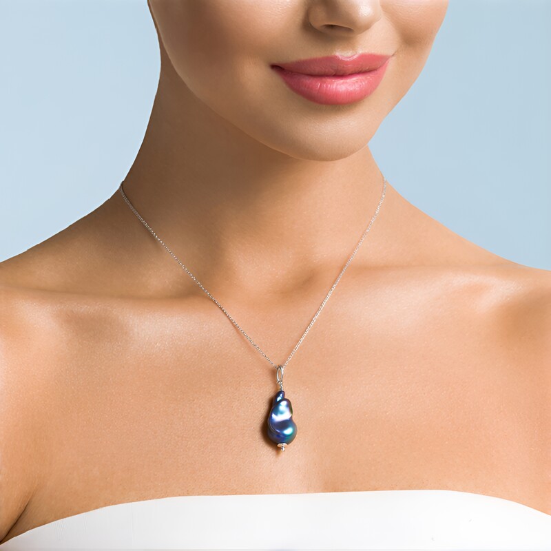 Mystic Freshwater Pearl Silver Pendant