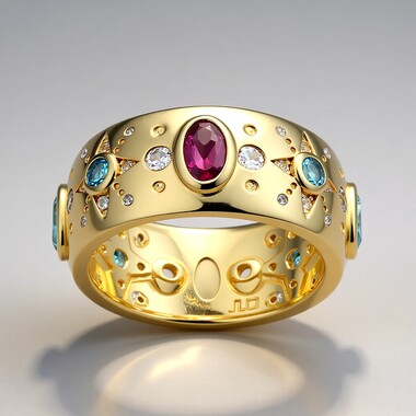 Anillo en plata con Topacio azul de Londres (Adela Silber)