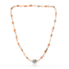Collar en plata con Cuarzo cognac