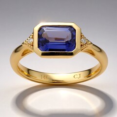 Anello in oro con Tanzanite AAA