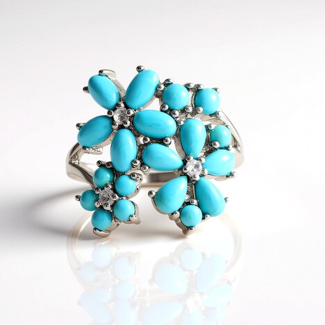 Anello in argento con Turchese Sleeping Beauty (Faszination Türkis)