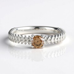 Anello in argento con Diamante Champagne I2