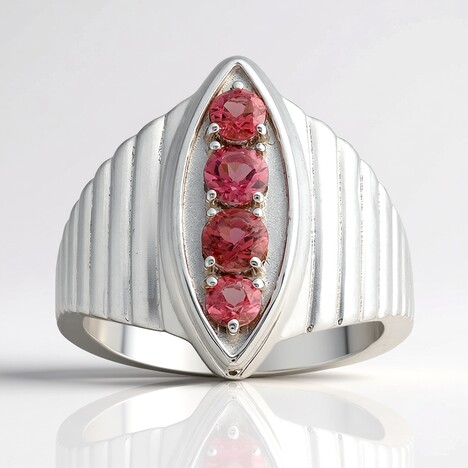 Anello in argento con Tormalina Rosa Brasiliana (Pallanova)