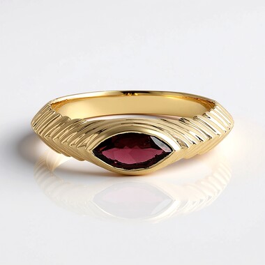 Nigerianischer Pinkfarbener Turmalin-Goldring (Adela Gold)