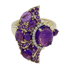 Gouden ring met een amethist