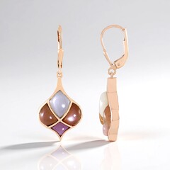 Orecchini in argento con Pietra di Luna Bianca (KM by Juwelo)