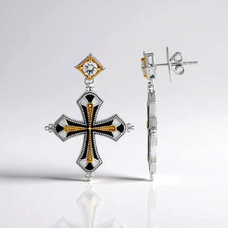 Orecchini in argento con Zircone (Dallas Prince Designs)