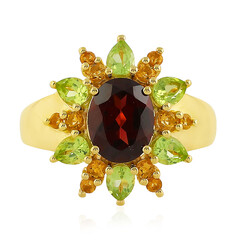Raspberry Rhodolite Silver Ring