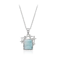 Zilveren halsketting met een larimar