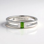 Anello in argento con Diopside Russo