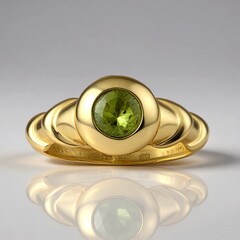 Anello in oro con Tormalina Verde (CUSTODANA)